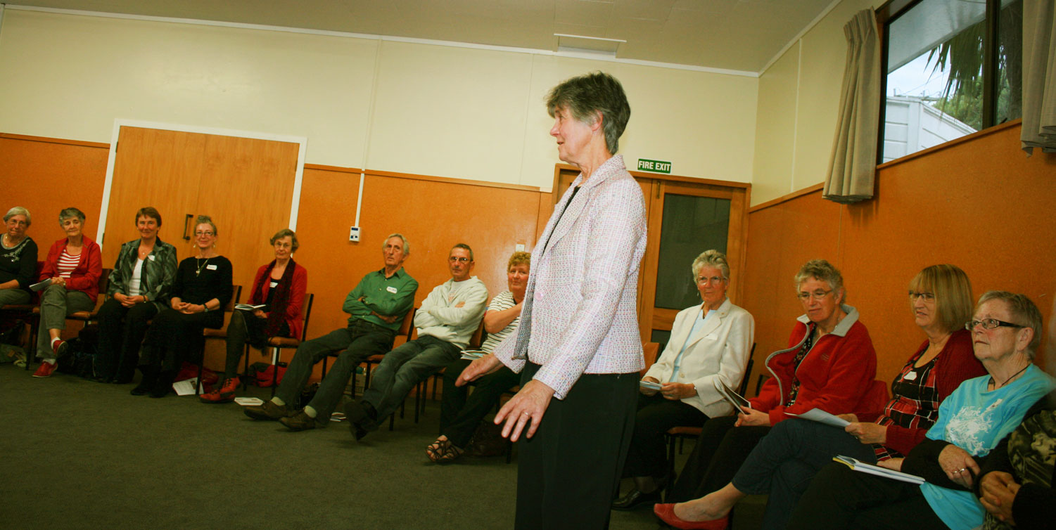 Sr MAry Boyd gives a workshop in Plimmerton.