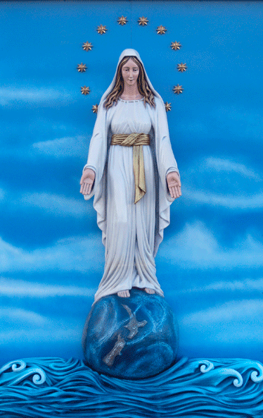 Our Lady of the Assumption, made at the Studio of John the Baptist for St Mary's Parish, Northcote.