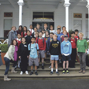 Refugee students at art and friendship day.