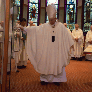 ardinal John Dew opens the Holy Doors for the Year of Mercy.