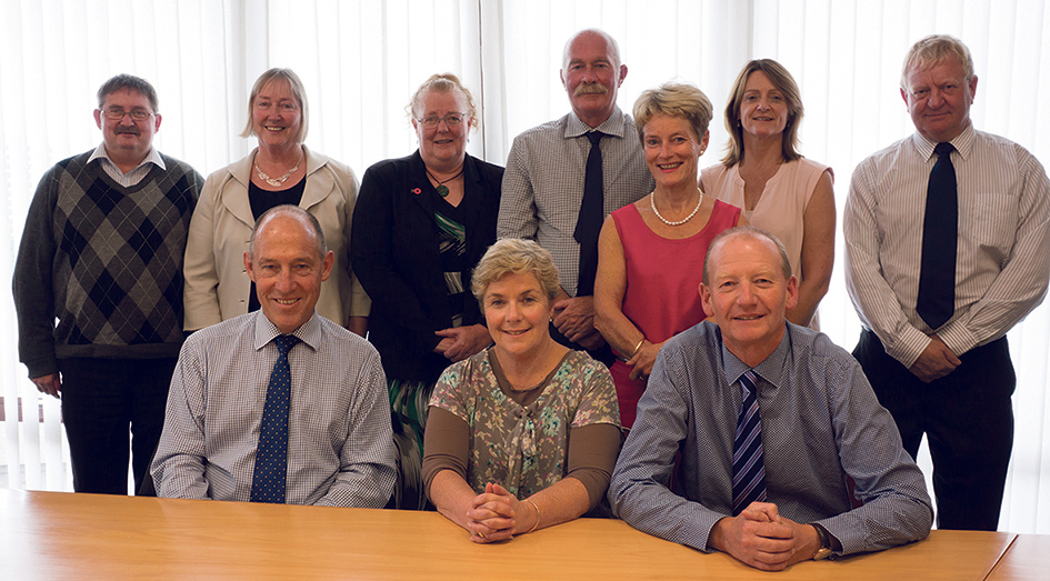 Secondary school principals, Archdiocese of Wellington Back, l to r: David Sullivan, RE Adviser; Catherine Ryan, St Mary’s College, Thorndon; Rose Sawaya, Viard College, Porirua; Simon Stack, St Bernard’s College, Lower Hutt; Jenny Gordon, Vicar for Education; Maria Potter, Sacred Heart College, Lower Hutt; Grant Miles, Chanel College, Masterton. Front, l to r: Neal Swindells, St Patrick’s College, Wellington; Mary Curran, St Catherine’s College, Kilbirnie; Gerard Tully, St Patricks College, Silverstream.