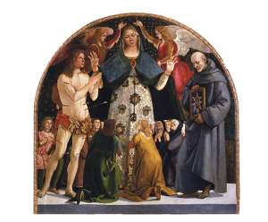 Madonna of Mercy and Saints Sebastian and Bernardino da Siena, Luca Signorelli.