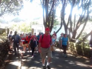 Msgr Gerard Burns and parishioners retrace Suzanne Aubert footsteps of remembrance.