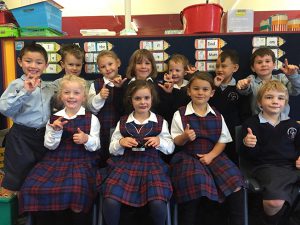 Award-winning sign language communicators from Room 4 at St Theresa’s School, Plimmerton.