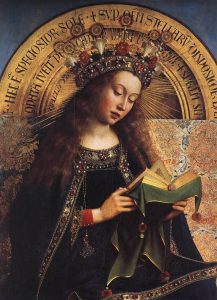 The Ghent Altarpiece – Virgin Mary (detail) by Jan van Eyck.