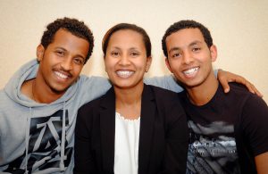 From l-r: Yohannes and Tesfit with Tefit’s sister Fanus . ‘The house at Mt Vic helped us in so many ways. We were in need of a house urgently and we felt like we were running out of options. But when you came and gave us some ideas we were on track to finding a home. We felt really honoured to stay at the house, being close to the city and work, and having the space we wanted and needed at a cheap cost. We’re really thankful and hope other refugees receive the same support. Thank you so much.’  Photo: Philip Dyer