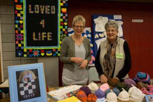 Helen Thompson, National Leader, and Barbara Ratcliffe volunteer from of Our Lady of Kapiti Parish. ‘Our goal is to reach out to newborn babies and their families to show them they are cared for.’  Photo: Annette Scullion