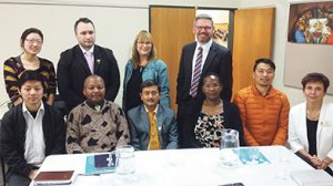 ‘We all have a migration story’ – back (l-r): Cathy Bi (Caritas); Darroch Ball (NZ First MP); Denise Roche (Green MP); Iain Lees-Galloway (Labour MP). Front (l-r): Poe Zaw; Jean-Christophe Massimba; Indra Dulal; Antoinette Umugwaneza; Deven Rai; Sonja de Lange.