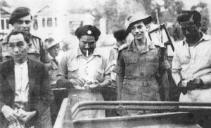 Colonel Douglas Blake, Burma Army (second left) with Saw Ba U Gyi, leader of Karen National Union (KNU) at peace talks with the Anti-Fascist People's Freedom League (AFPFL) Union Government, 4 April 1949. Photos: Supplied