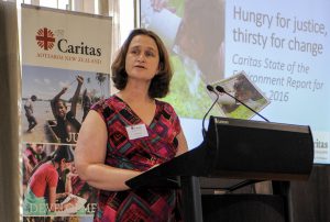 Caritas Aotearoa NZ Director Julianne Hickey launches new report. Photo: Crispin Anderlini