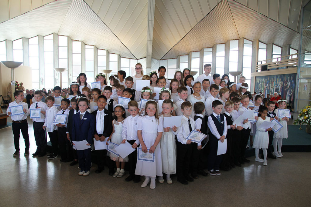 In New Plymouth 62 children in the St Joseph’s church group celebrated their First Holy Communion in September. Photo: Michelle Butler, Young Families Minister, Catholic Parish of New Plymouth.