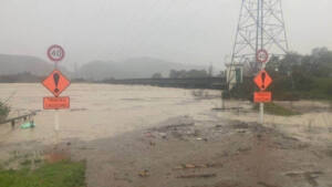 Wairau river in flood