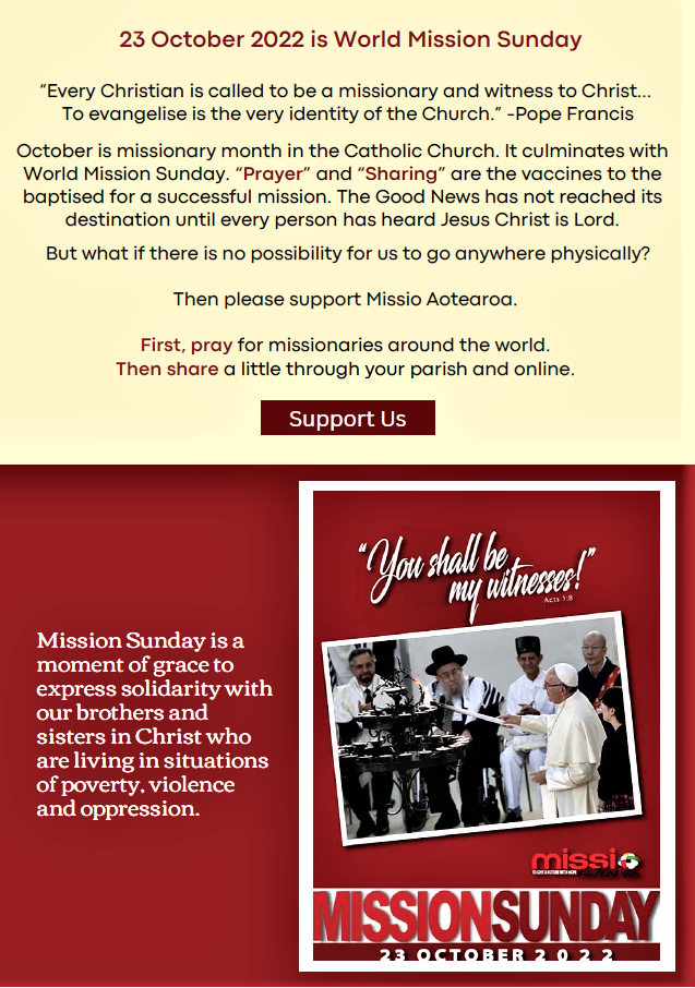 World Mission Sunday 2022 Archdiocese of Wellington World Mission Sunday 2022 Archdiocese of Wellington