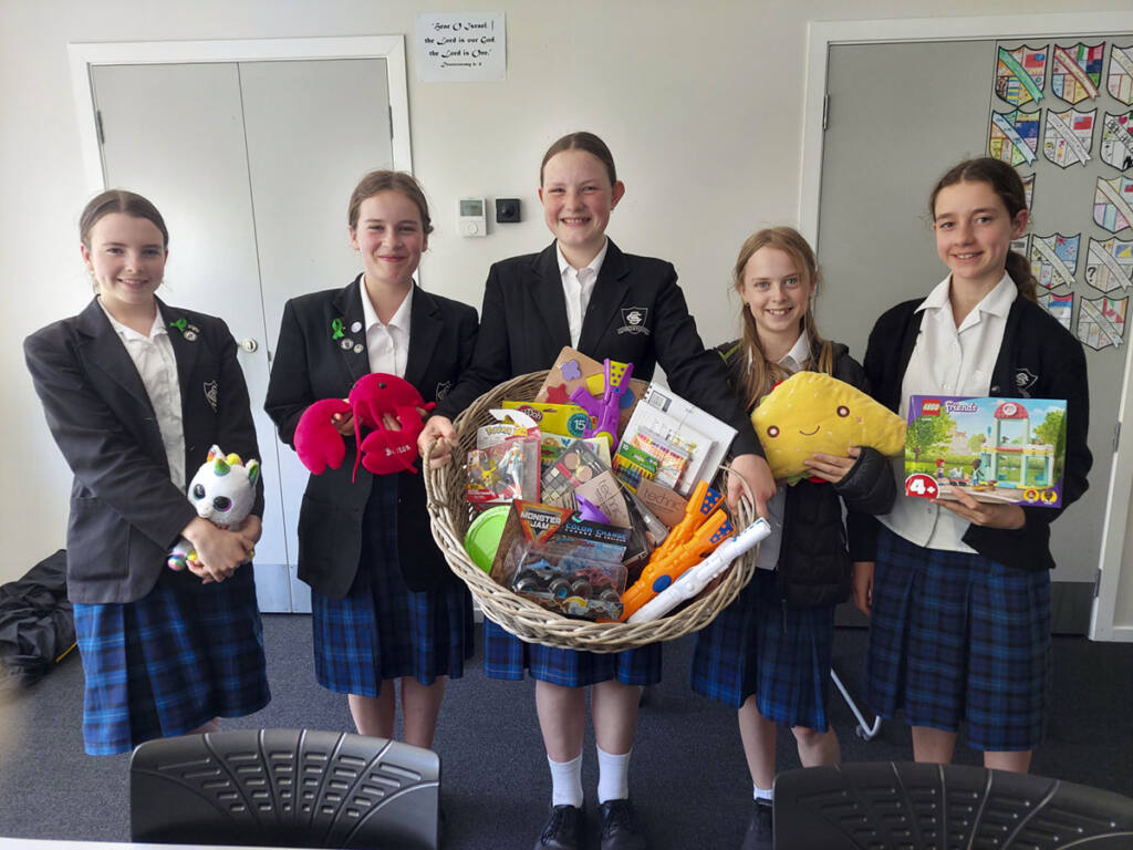 Batts at St Caths – Christmas toys for Vinnies Archdiocese of Wellington