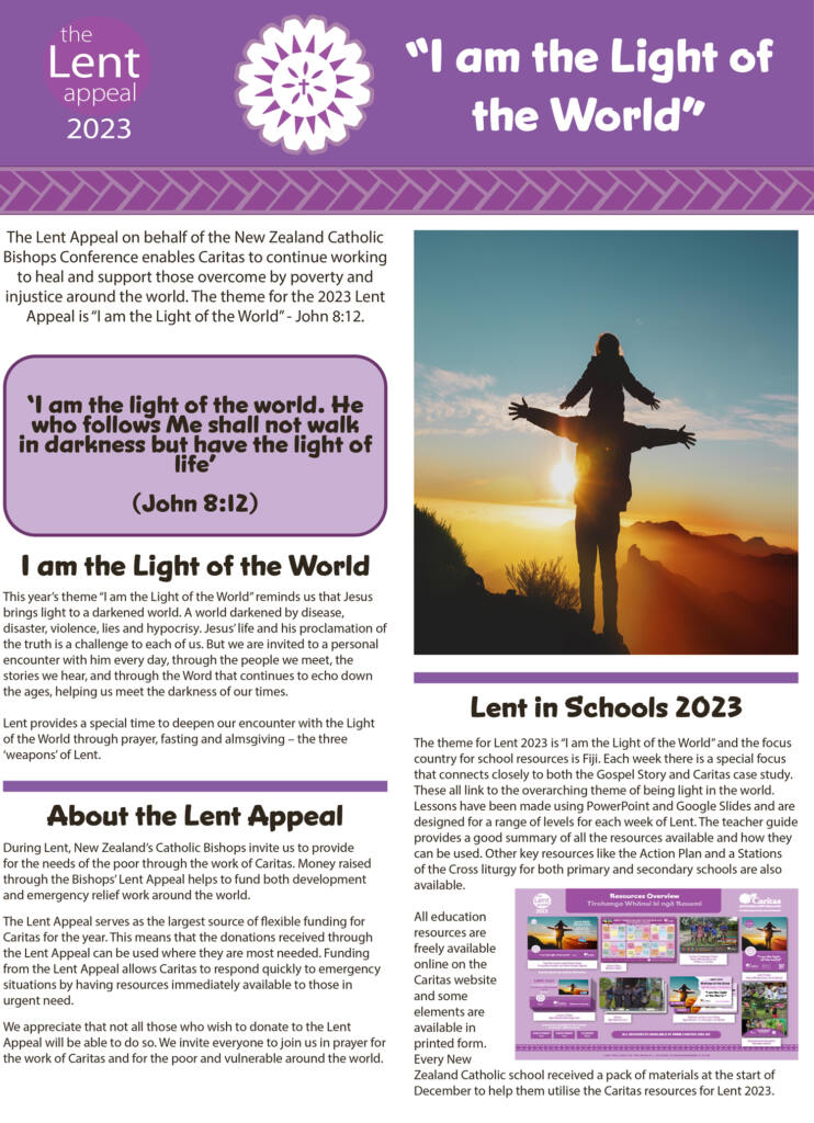 Caritas Lent Appeal 2023 Archdiocese of Wellington