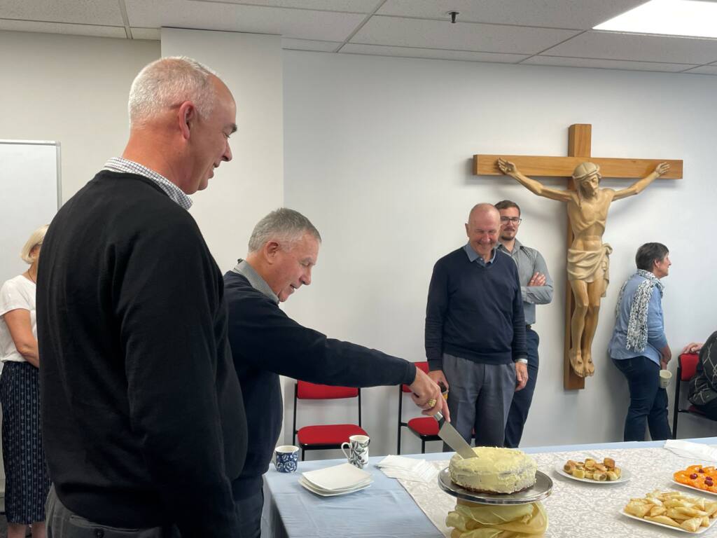 Staff morning tea for Cardinal John and Archbishop Paul's birthday Archdiocese of Wellington